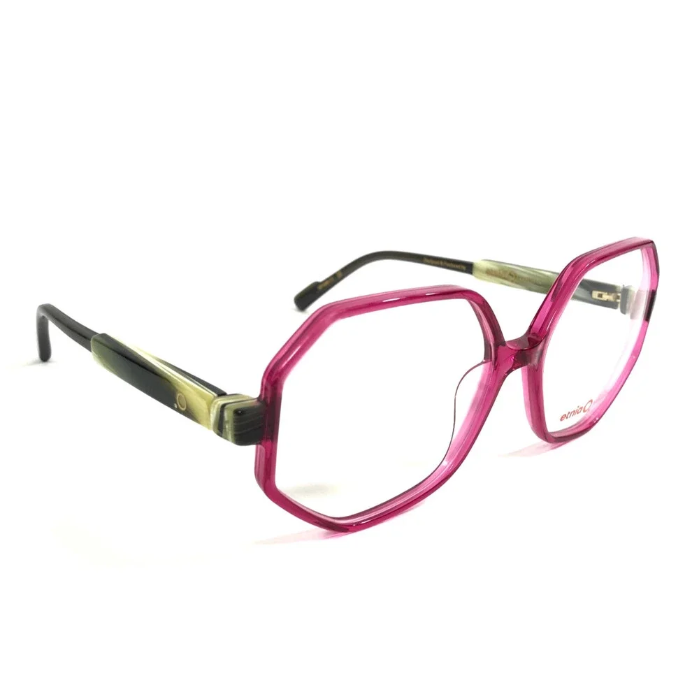 Etnia Barcelona Eyeglasses Frames STELE PKHO Clear Pink Horn Yellow 56-16-138